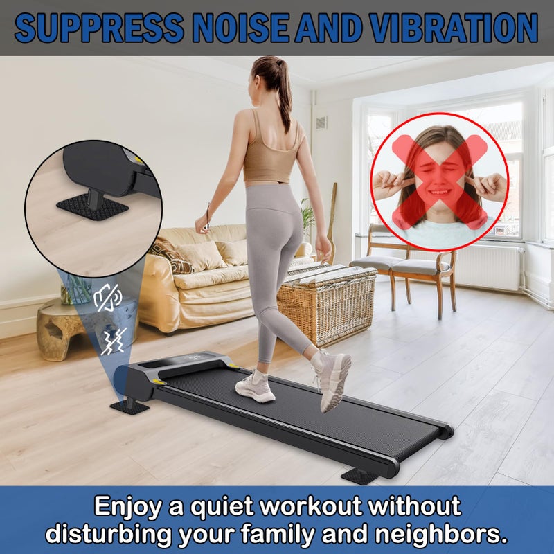 TRINKA 4 Pcs Walking Pad Mat, Treadmill Mat Pads, 4"" x 4"" x 0.2"" Double-Sided Non-Slip Exercise Equipment Mat, High Density Silicone Anti Vibration Pad for Protect Floors, Noise Reduction - Image 5